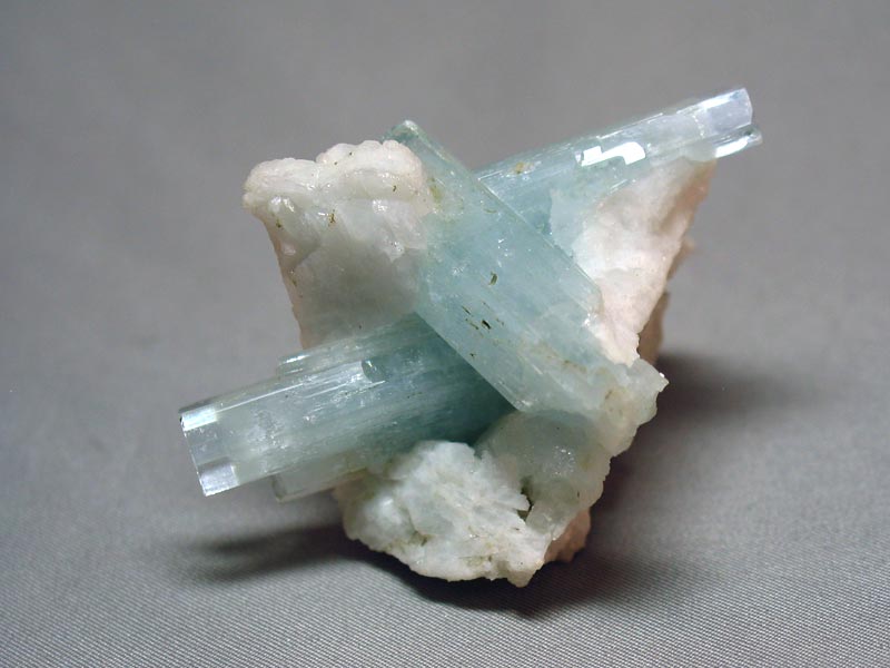 Aquamarine on Albite
